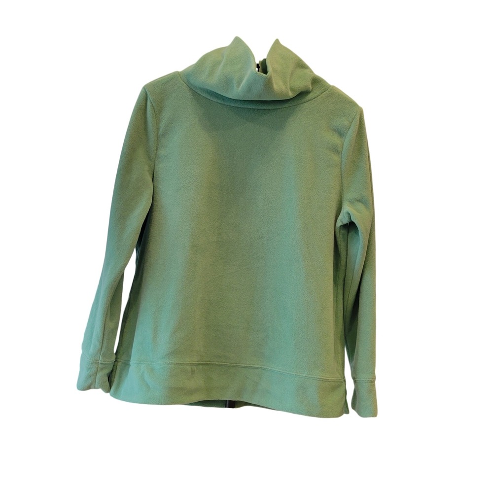Talbots Sweater Womens Large Green Fleece‎ Cowl Neck Pullover Cozy Warm Outdoors